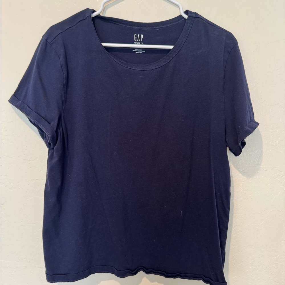 GAP Women's Dark Blue Short Sleeve Tee